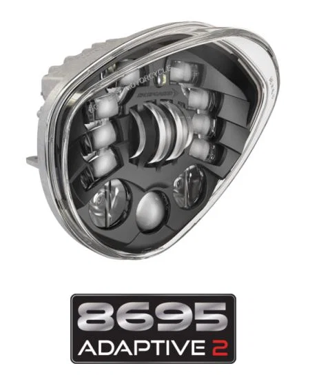 0555151 – JW SPEAKER Headlight Assembly, LED Bulb High and Low Beam Clear Bulb Clear Polycarbonate Lens Gray Aluminum...